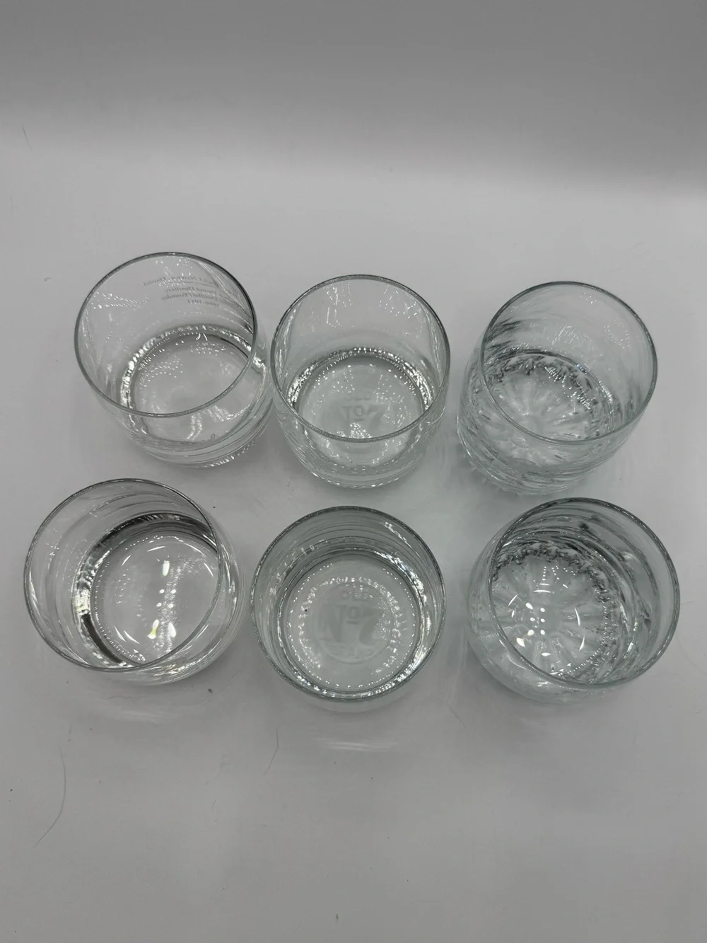 Alcohol Branded Rocks Glasses Set of Six Jack Daniels, Crown Royal